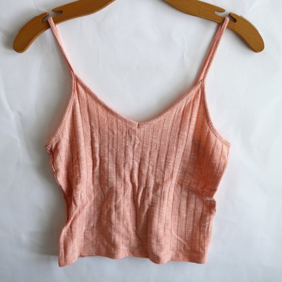 Light Pink Ribbed Crop Top Size M - Picture 2 of 6